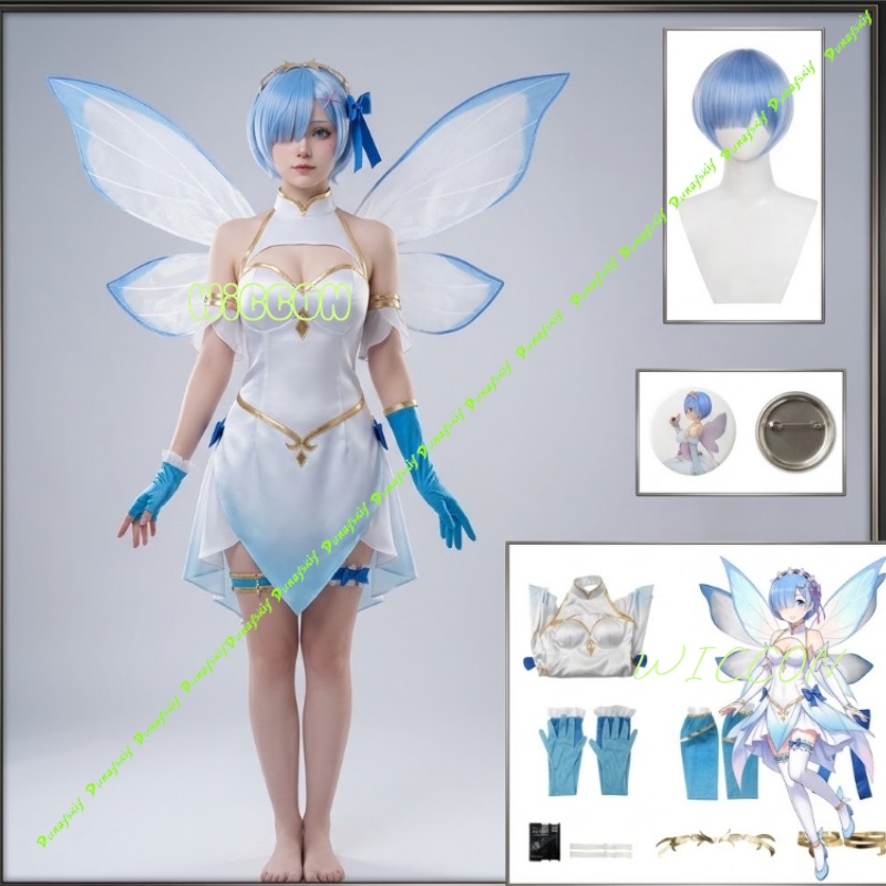 Anime Cosplay Re Zero - Re Zero Rem Flower Fairy Cosplay-Set