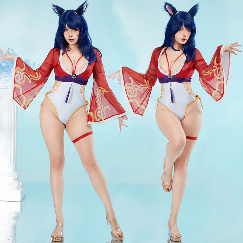 Anime Cosplay Bikini - League of Legends Ahri Badeanzug Cosplay-Kostüm