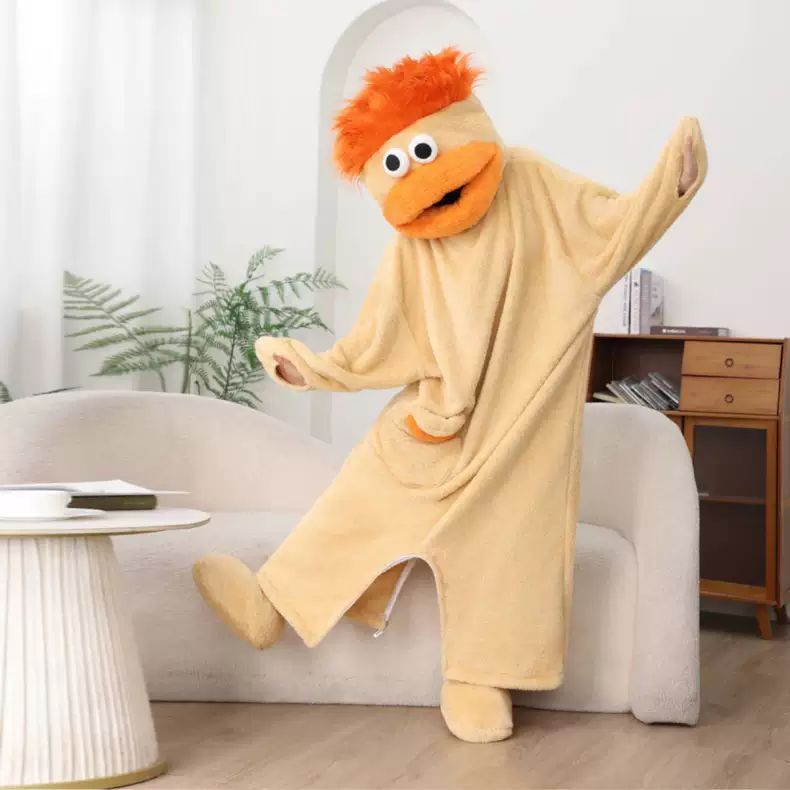 Anime Cosplay Couple - Niedlicher Cartoon-Großmaul-Monster Lustiger Onesie-Pyjama Verdickter Korallen-Homewear