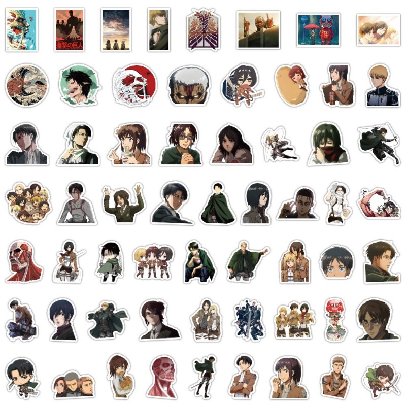 Anime Cosplay Roleplay - 60 Stück Attack on Titan Anime-Aufkleber,