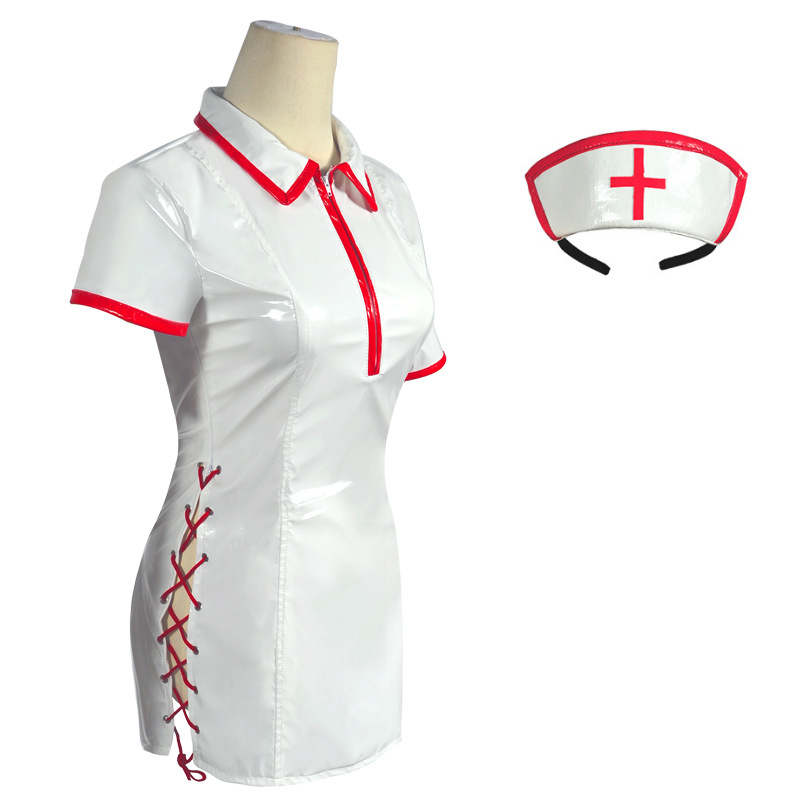 Anime Cosplay Makima - Makima Krankenschwester-Uniform aus Kunstleder, Kleider und