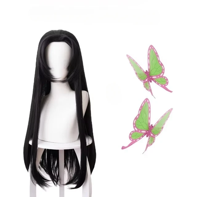 Cosplay Anime Black Hair - Anime Kochou Kanae Perücke Kimetsu keine