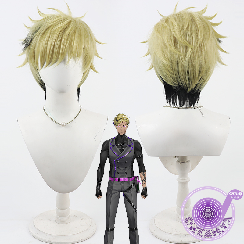 Cosplay Anime Black Hair - Vantacrow Bringer Cosplay Perücke Vtuber Gelb
