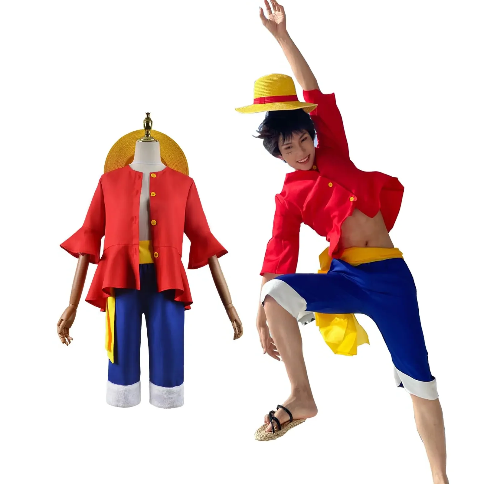 Anime Cosplay Toddler - Anime Monkey D. Luffy Cosplay Kostüme